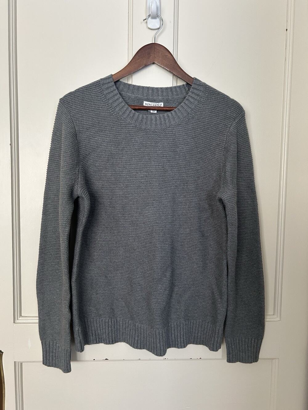 J. Crew Mercantile Crew Neck Sweater Womens Size Medium Gray Classic Preppy NWT